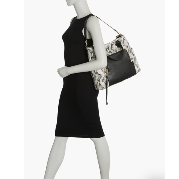 Aimee Kestenberg Novelty Sunbury python snakeskin large leather shoulder tote - Picture 3 of 7